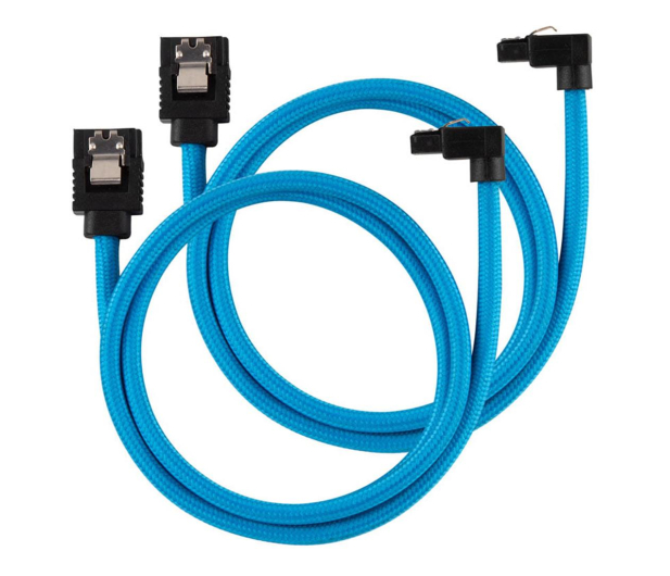 CORSAIR Premium 60cm sleeved 2szt (kątowe) Niebieskie CC-8900285 - 739238 - zdjęcie